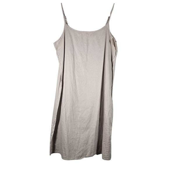 Neutral Virgin Wool Linen S Slip Dress Minimalist Quiet Luxury 90s Cottagecore - Picture 2 of 10